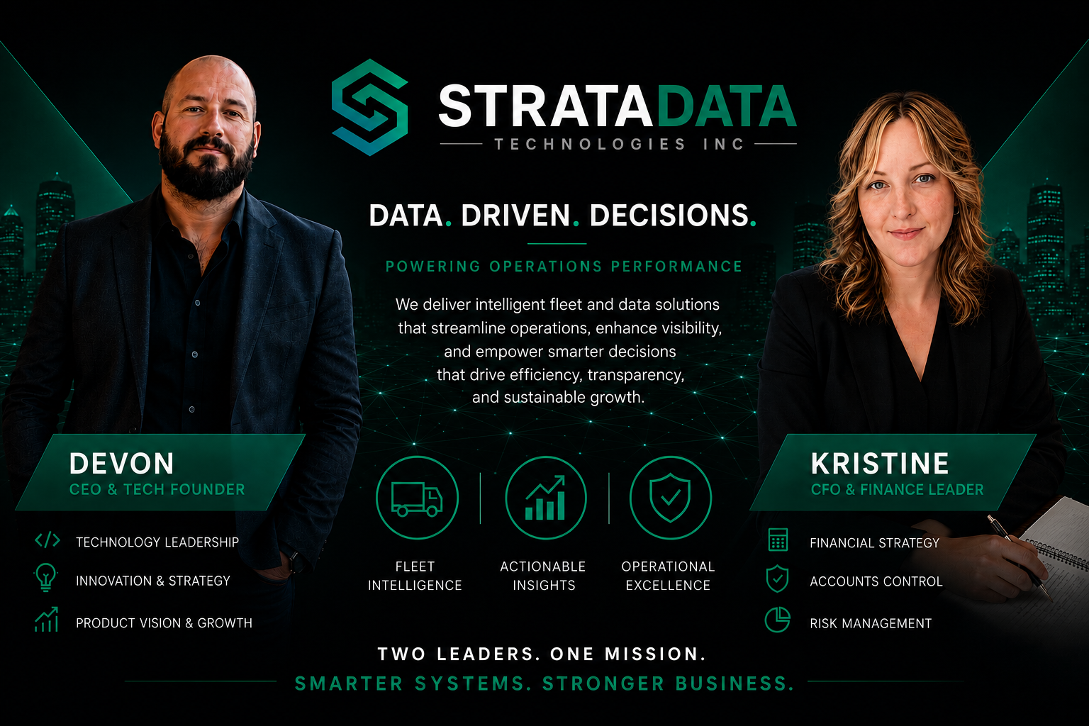 Devon and Kristine Hounsell, founders of StrataData Technologies Inc.